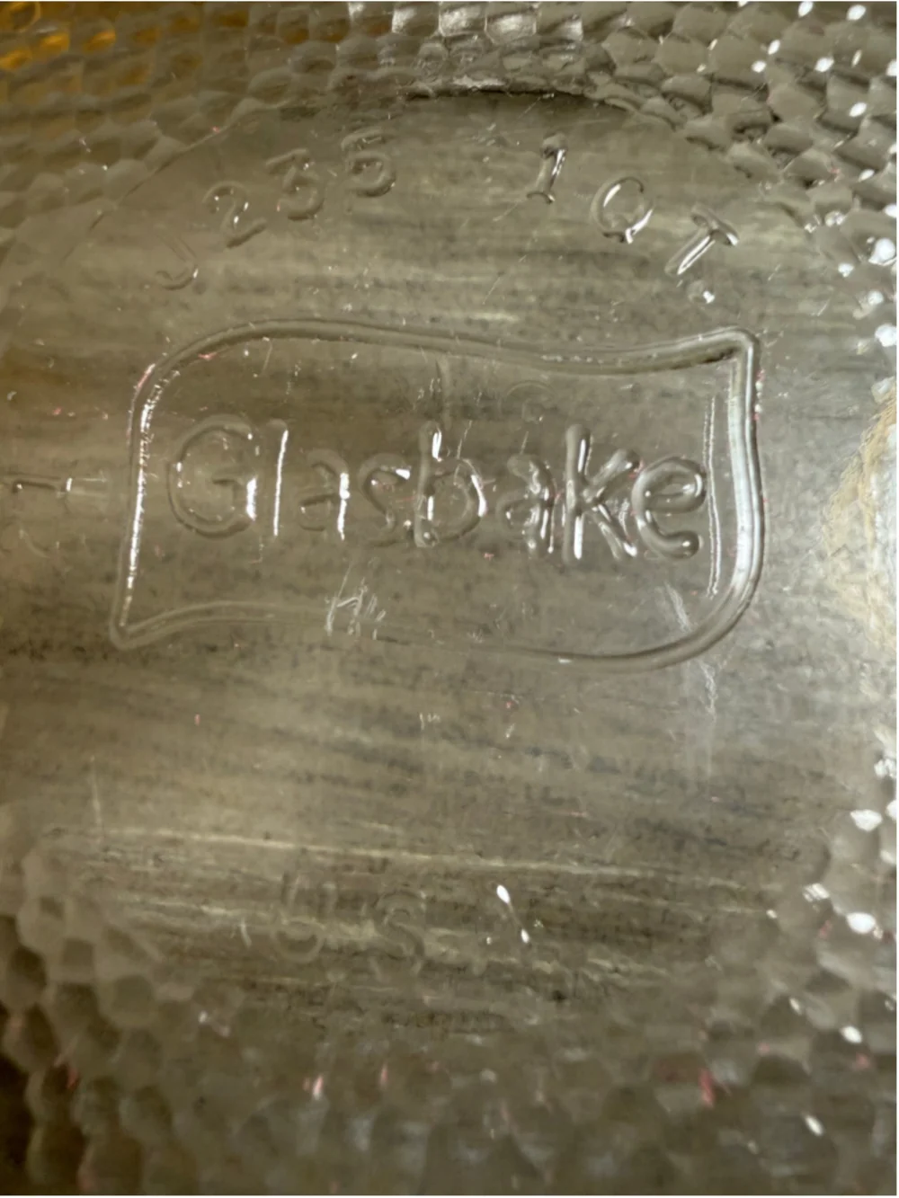 Vtg Mid-Century Glasbake Golden Wheat Casserole Dish J-235 J-2275 1 QT 10